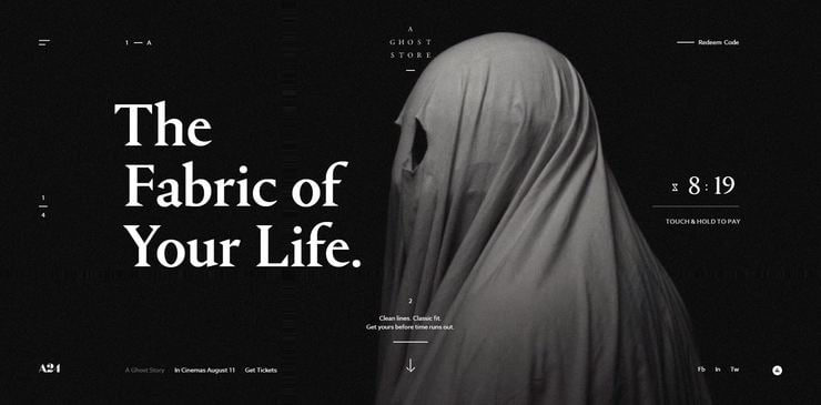 A ghost story Ecommerce Website design example