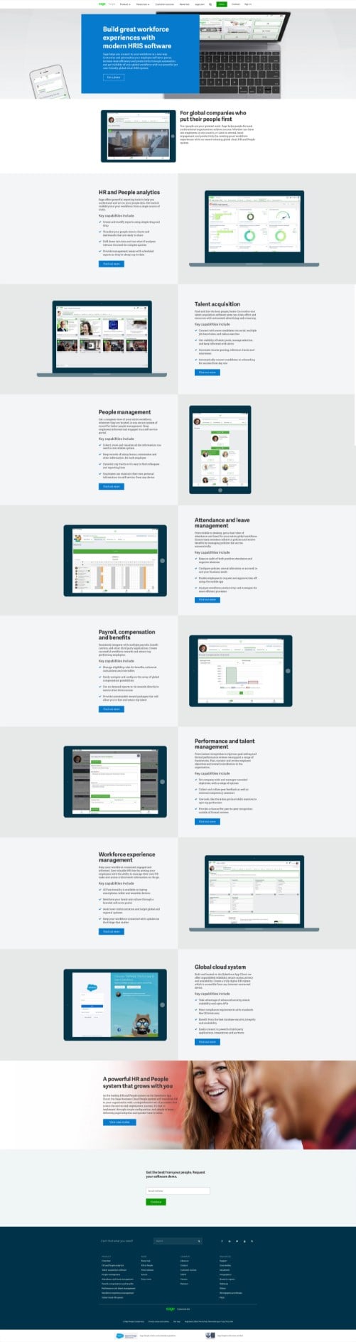 Sagepeople product pages