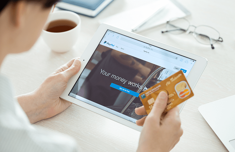 Using PayPal with tablet
