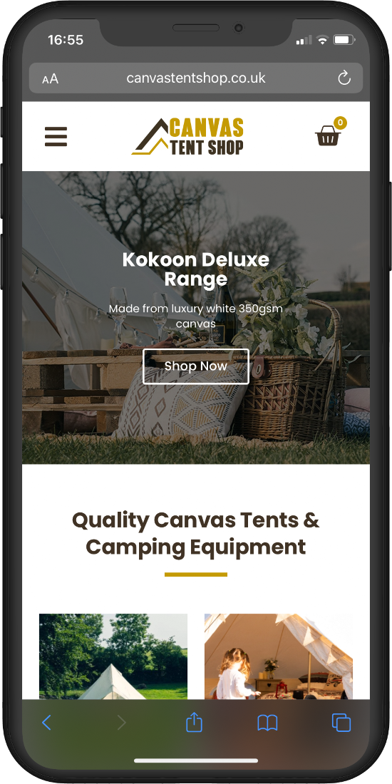 Canvas Tent Shop - mobile view