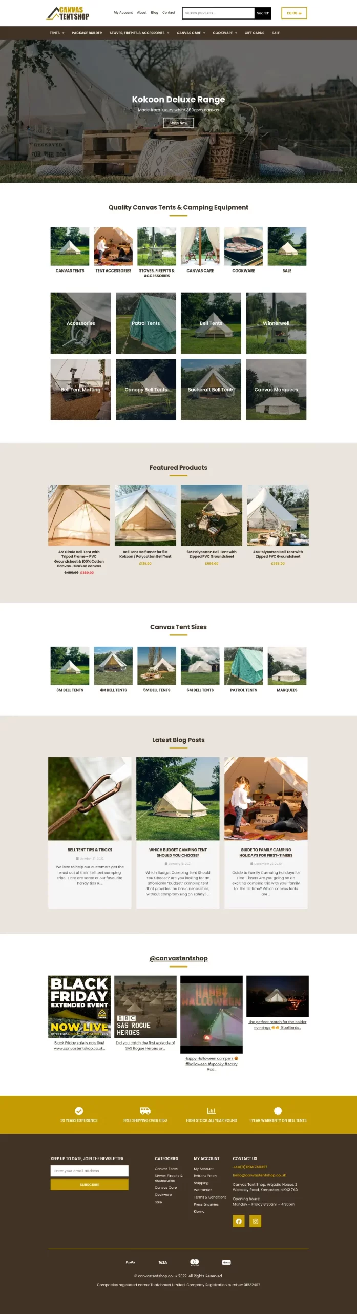 Canvas Tent Shop - homepage
